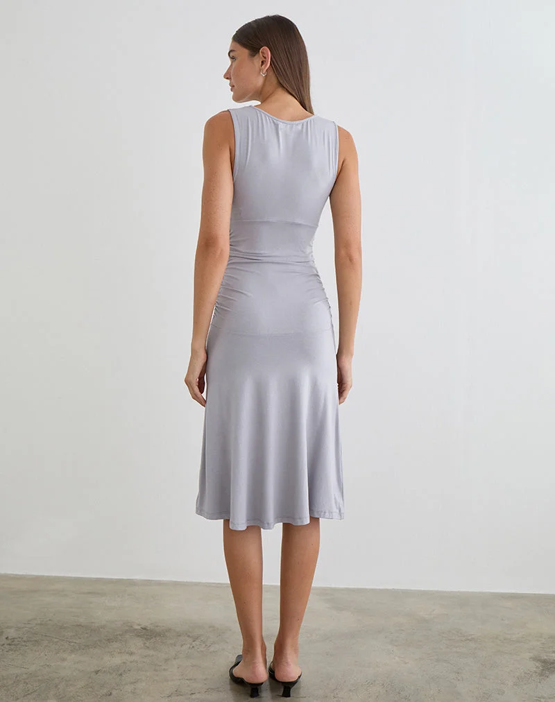 Robe midi Laluma gris lilas