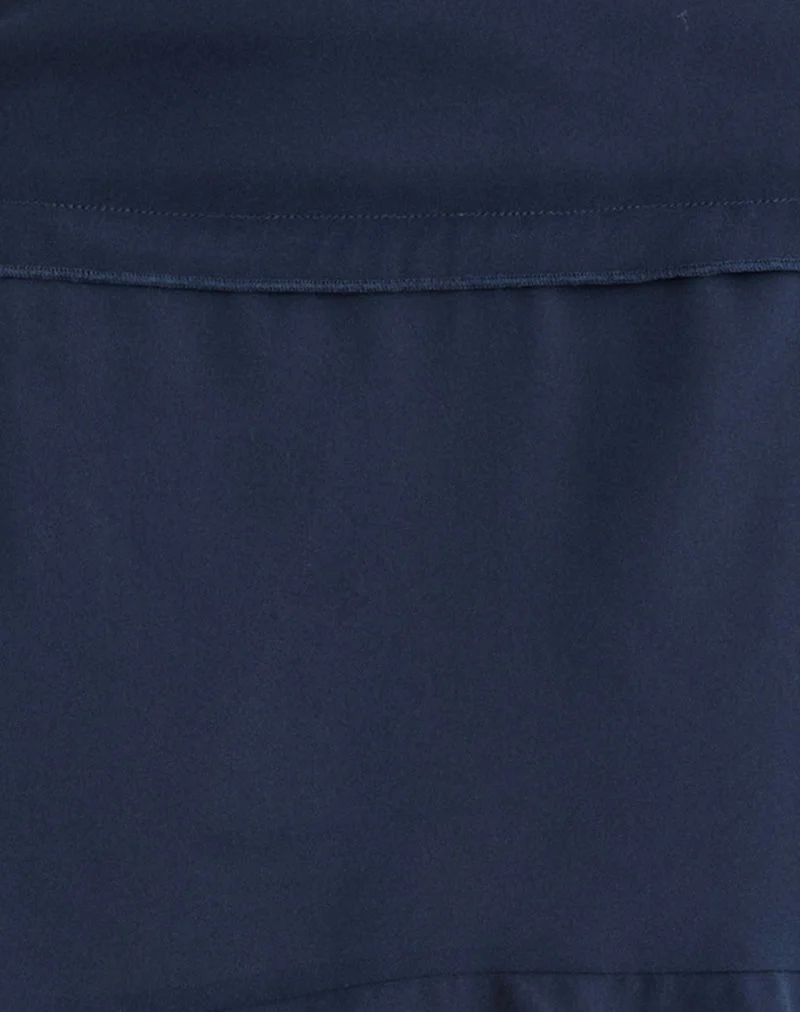 Jupe midi Marella en mousseline bleu graphite