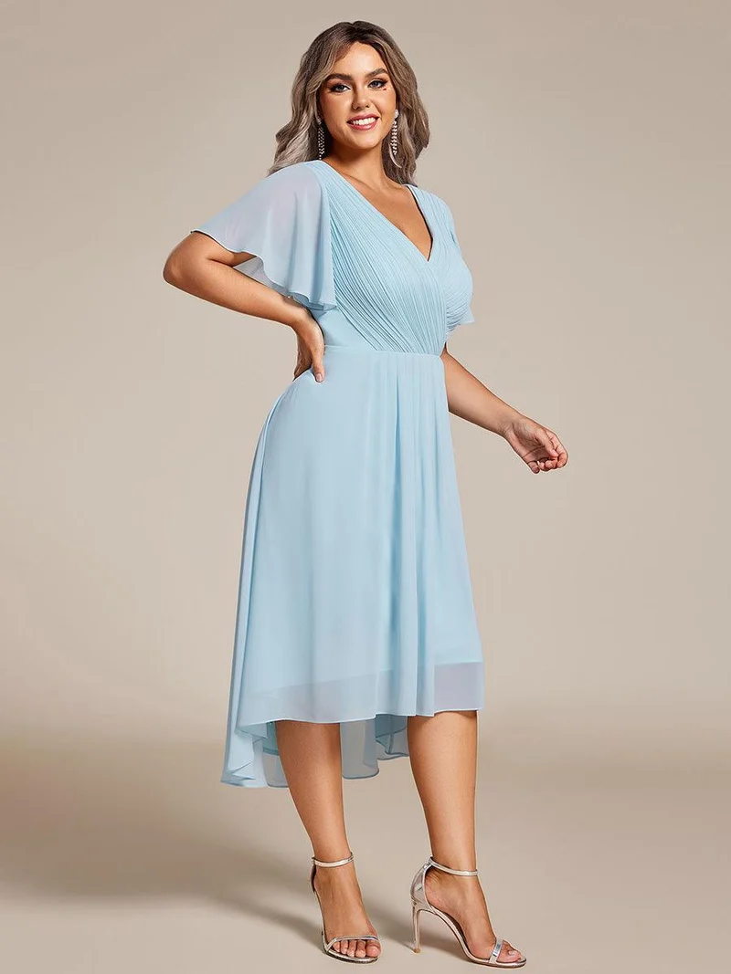 pretty FAYE|Robe d'invité de mariage grande taille chic à col en V