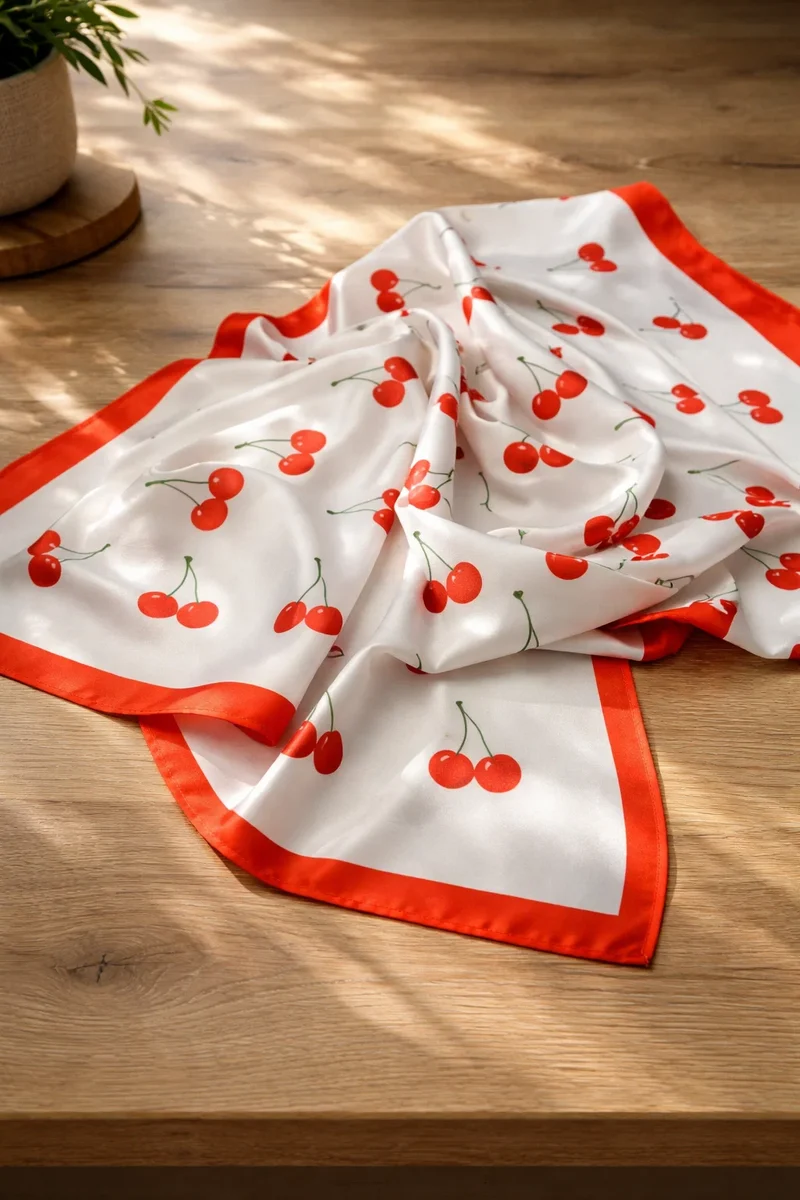 Carré de Foulard Rouge Cerise