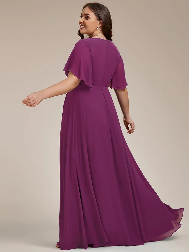 ever IVYROSE|Robe de soirée élégante en mousseline de soie avec manches flottantes