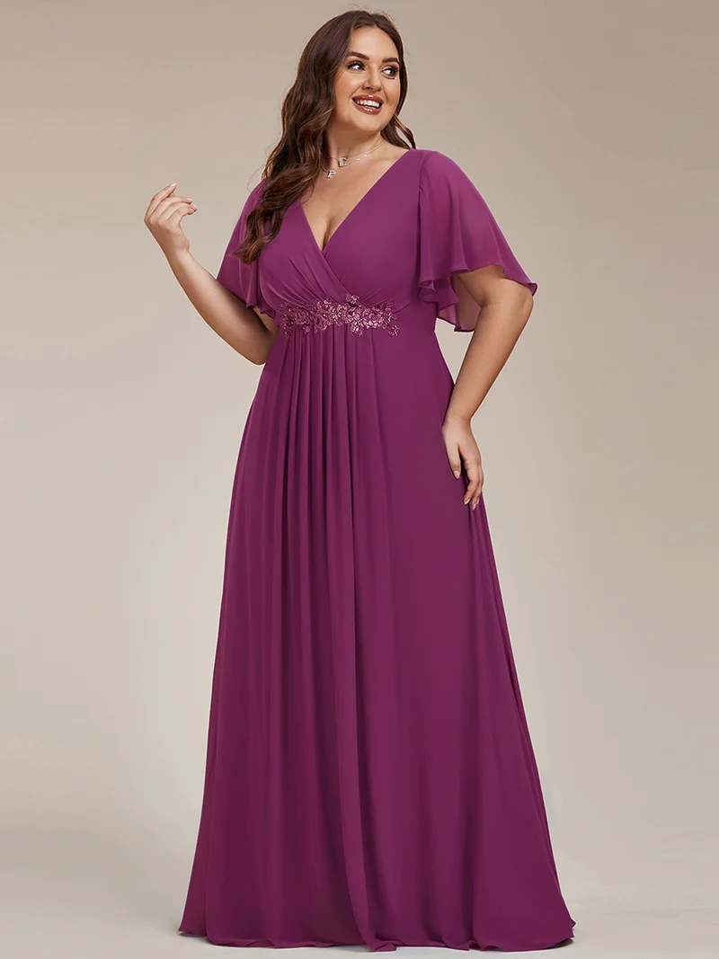 ever IVYROSE|Robe de soirée élégante en mousseline de soie avec manches flottantes