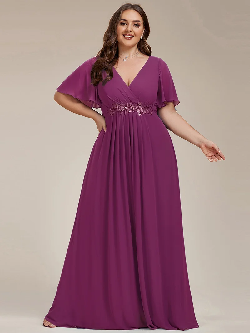 ever IVYROSE|Robe de soirée élégante en mousseline de soie avec manches flottantes