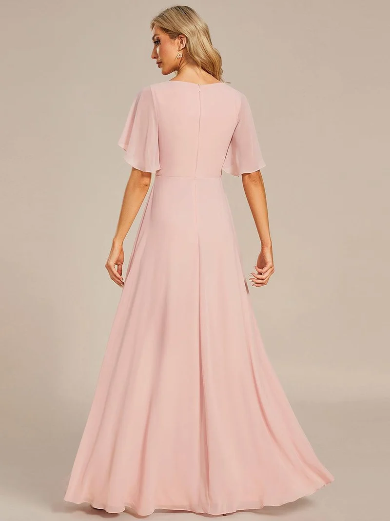 ever IVYROSE|Robe de soirée élégante en mousseline de soie avec manches flottantes