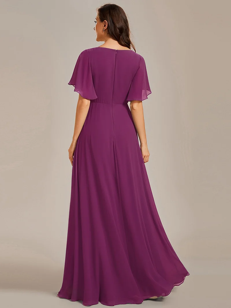 ever IVYROSE|Robe de soirée élégante en mousseline de soie avec manches flottantes