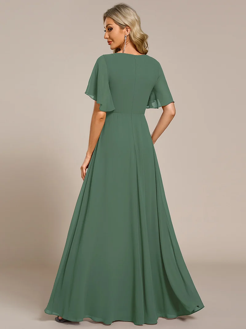 ever IVYROSE|Robe de soirée élégante en mousseline de soie avec manches flottantes