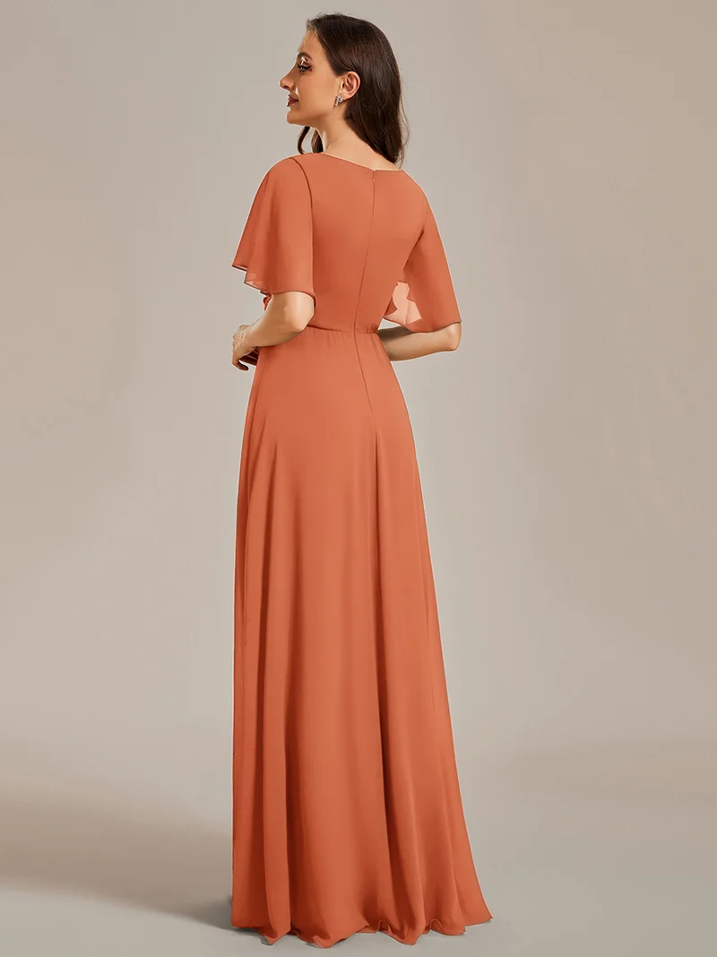 ever IVYROSE|Robe de soirée élégante en mousseline de soie avec manches flottantes
