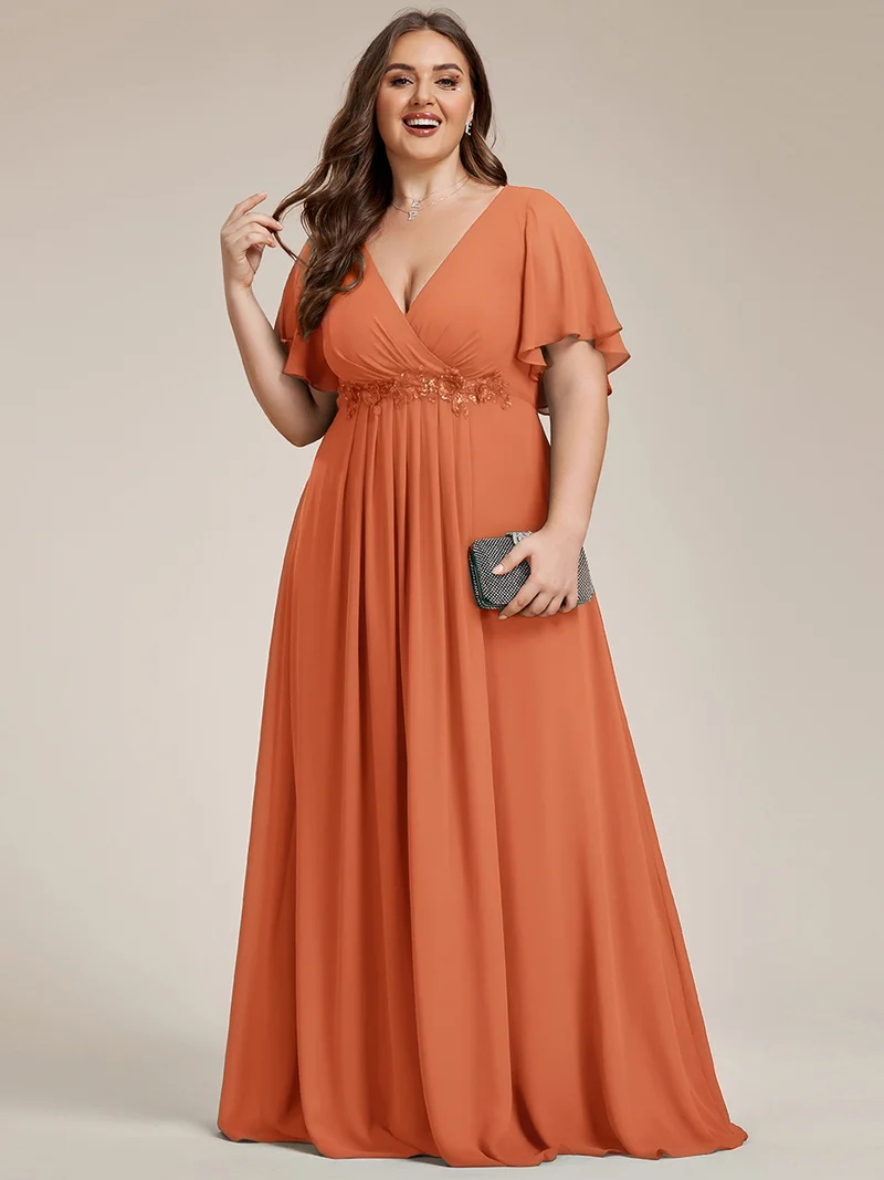 ever IVYROSE|Robe de soirée élégante en mousseline de soie avec manches flottantes