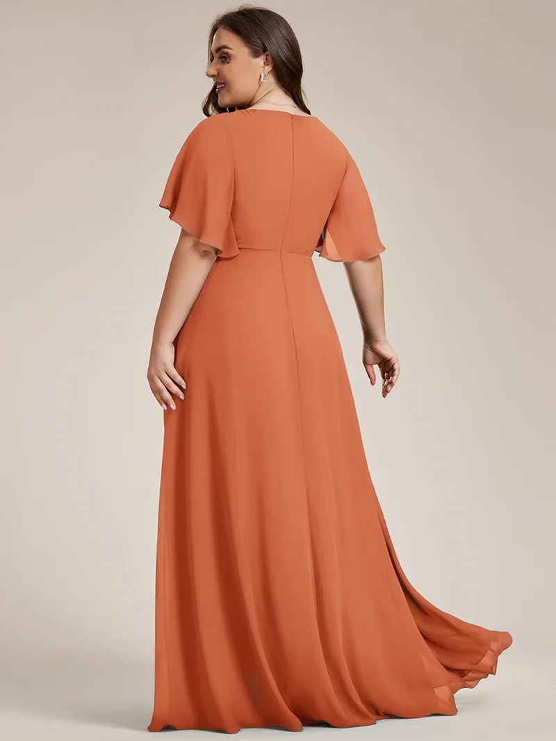 ever IVYROSE|Robe de soirée élégante en mousseline de soie avec manches flottantes