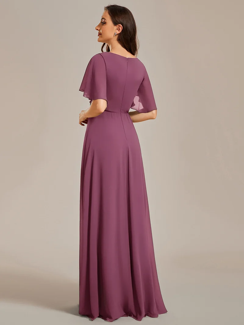ever IVYROSE|Robe de soirée élégante en mousseline de soie avec manches flottantes