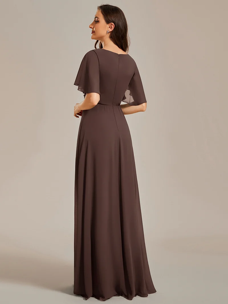 ever IVYROSE|Robe de soirée élégante en mousseline de soie avec manches flottantes