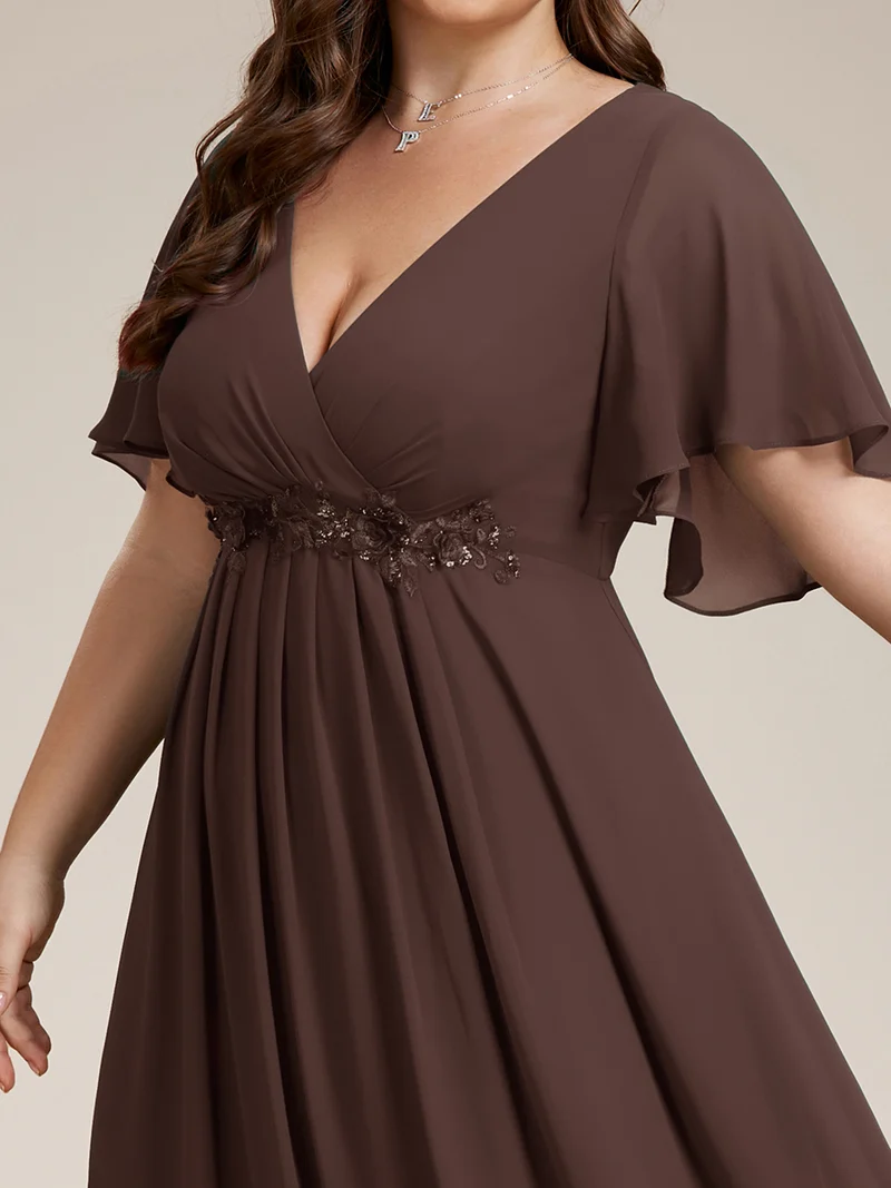 ever IVYROSE|Robe de soirée élégante en mousseline de soie avec manches flottantes
