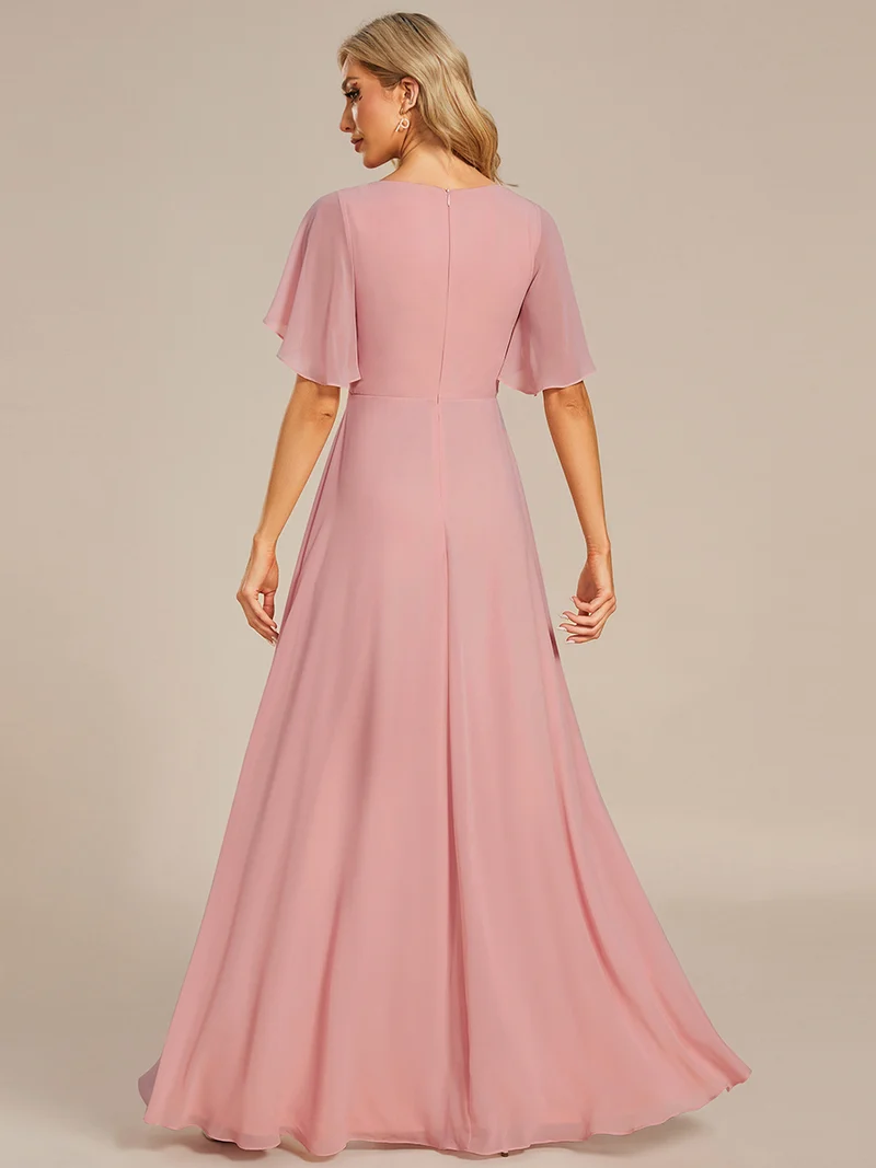 ever IVYROSE|Robe de soirée élégante en mousseline de soie avec manches flottantes