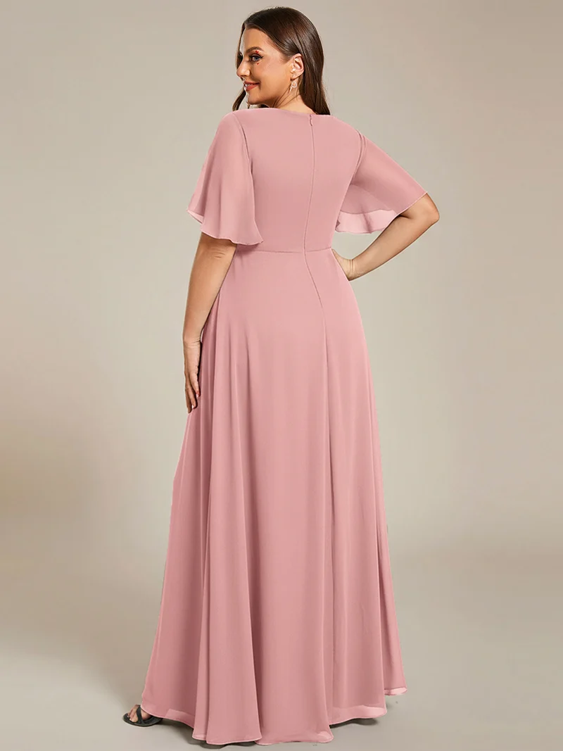 ever IVYROSE|Robe de soirée élégante en mousseline de soie avec manches flottantes