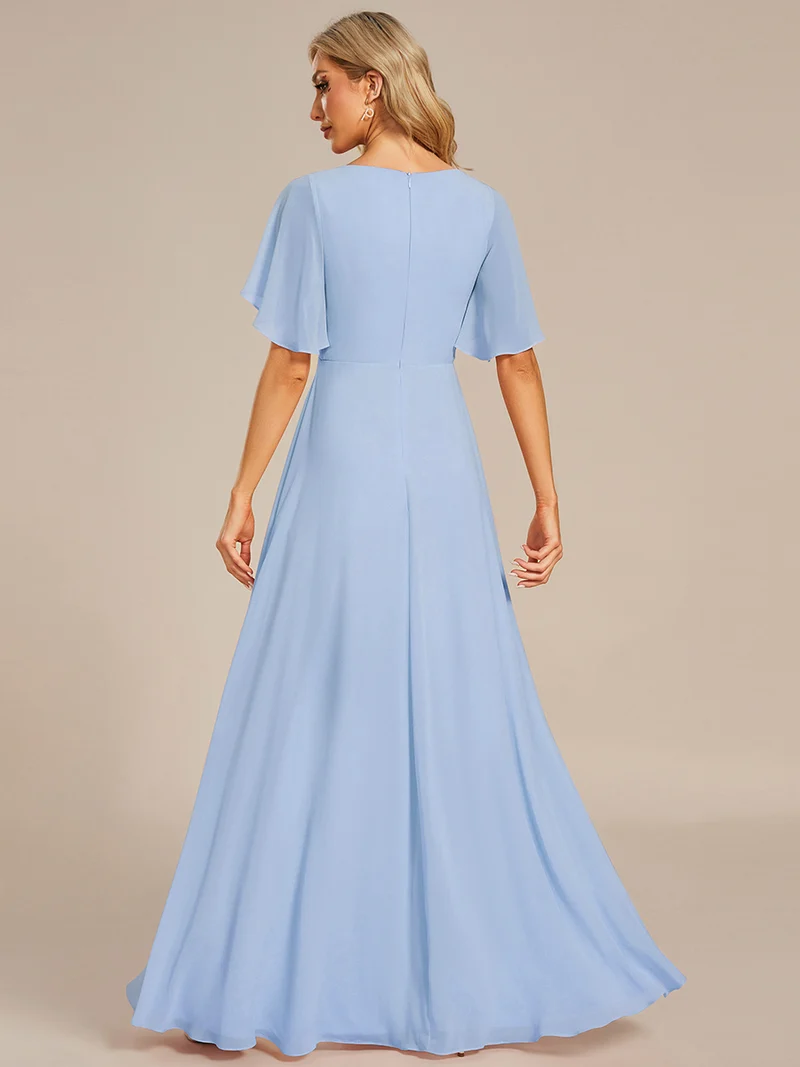 ever IVYROSE|Robe de soirée élégante en mousseline de soie avec manches flottantes