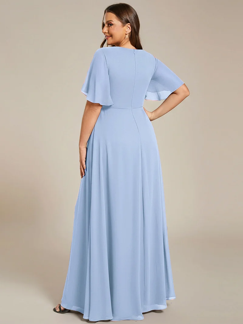 ever IVYROSE|Robe de soirée élégante en mousseline de soie avec manches flottantes