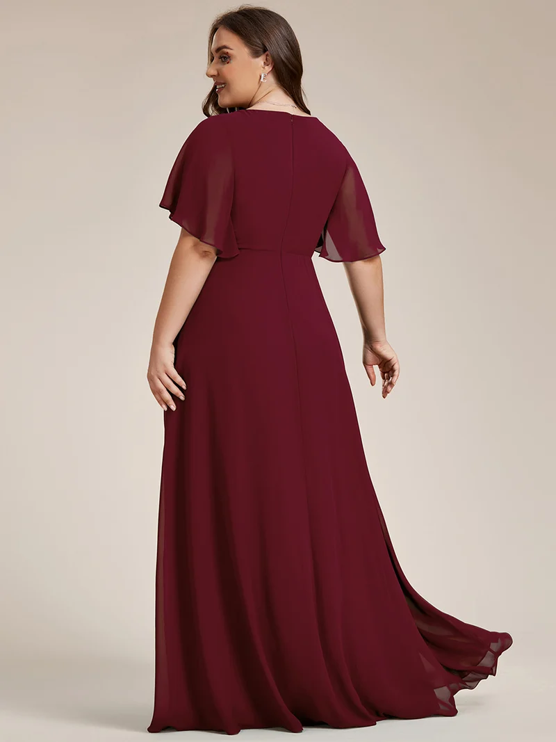 ever IVYROSE|Robe de soirée élégante en mousseline de soie avec manches flottantes