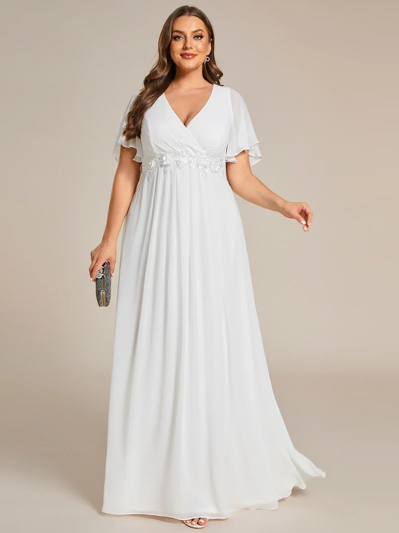 ever IVYROSE|Robe de soirée élégante en mousseline de soie avec manches flottantes