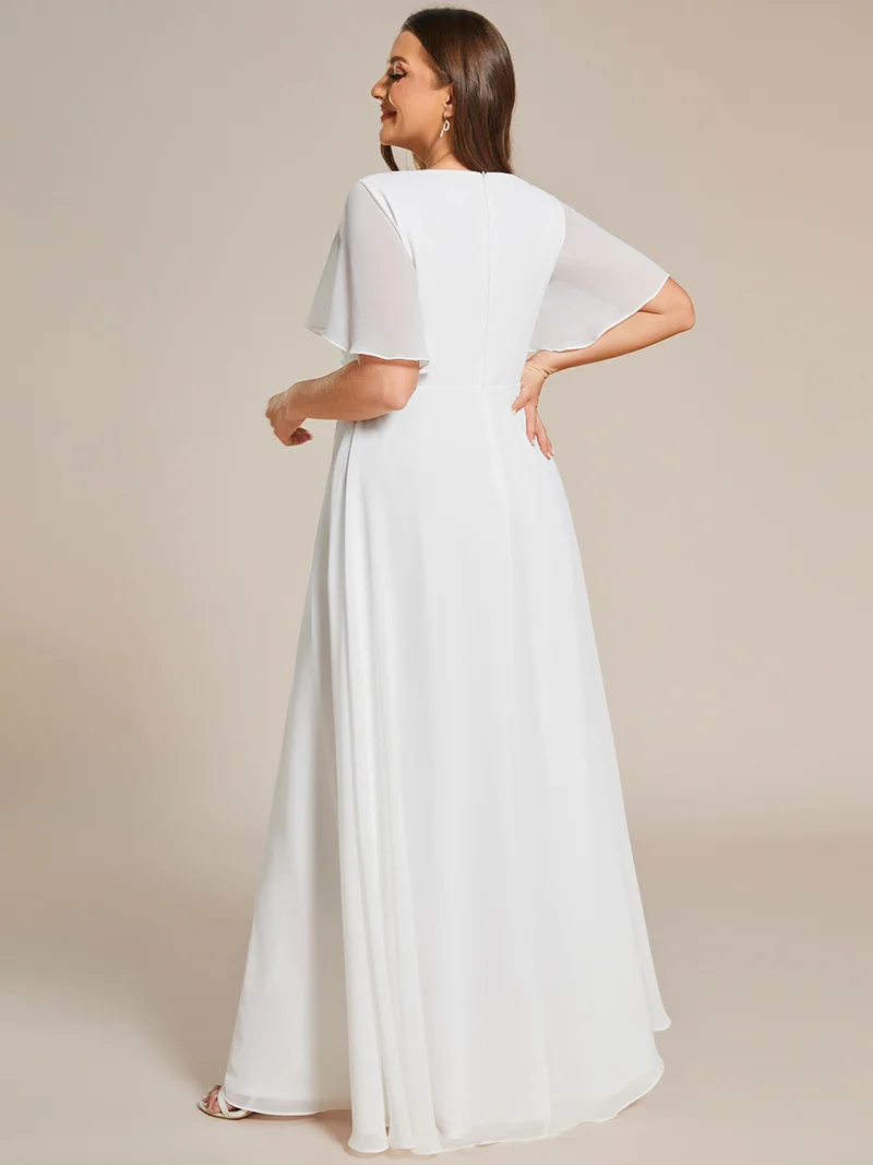 ever IVYROSE|Robe de soirée élégante en mousseline de soie avec manches flottantes