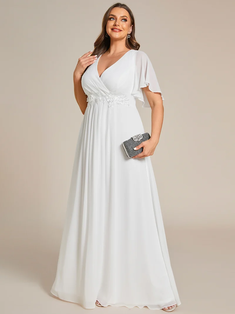 ever IVYROSE|Robe de soirée élégante en mousseline de soie avec manches flottantes