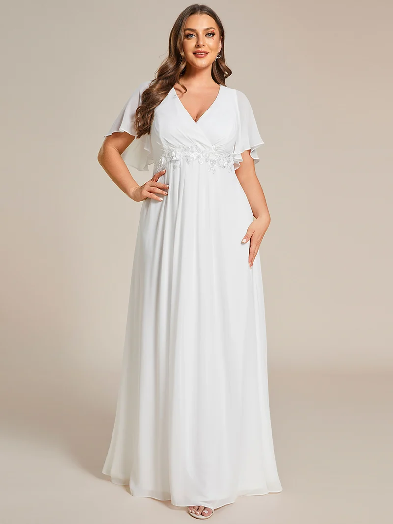 ever IVYROSE|Robe de soirée élégante en mousseline de soie avec manches flottantes