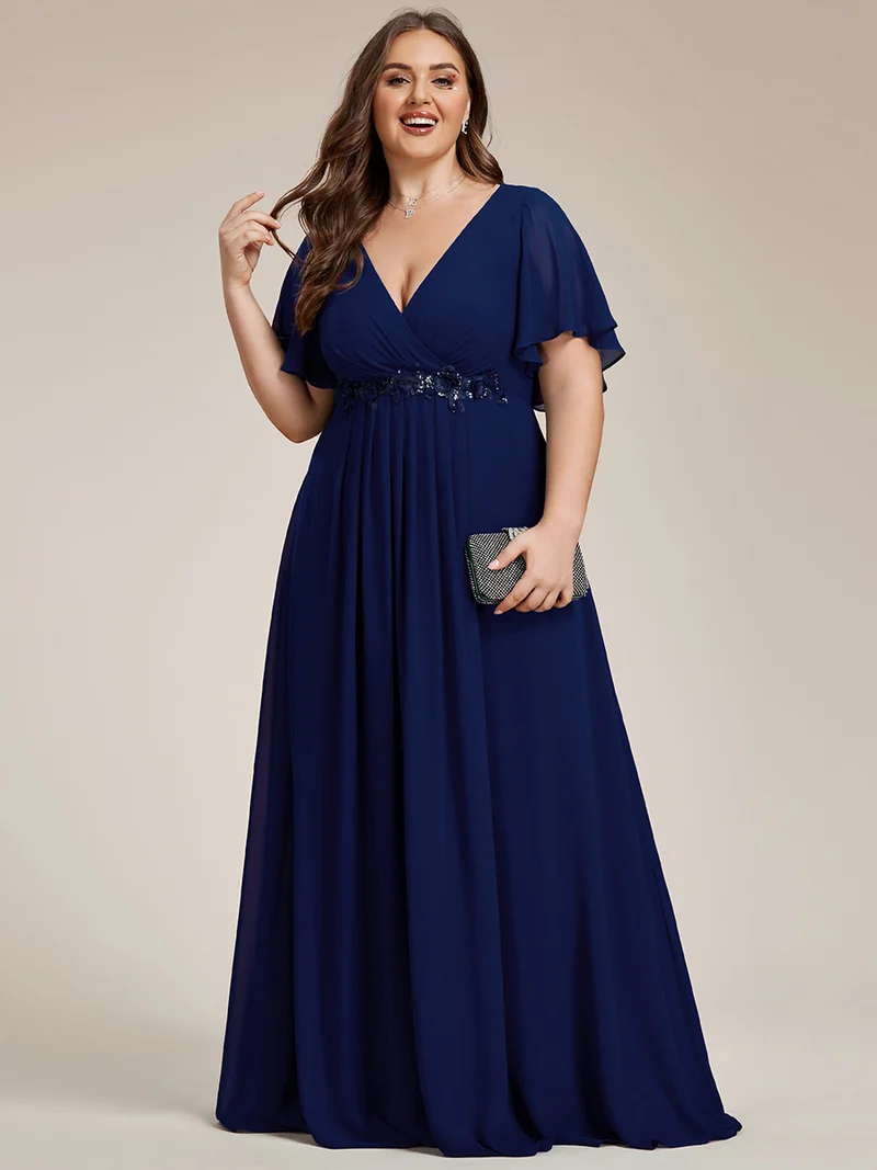 ever IVYROSE|Robe de soirée élégante en mousseline de soie avec manches flottantes