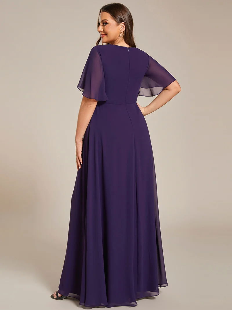 ever IVYROSE|Robe de soirée élégante en mousseline de soie avec manches flottantes