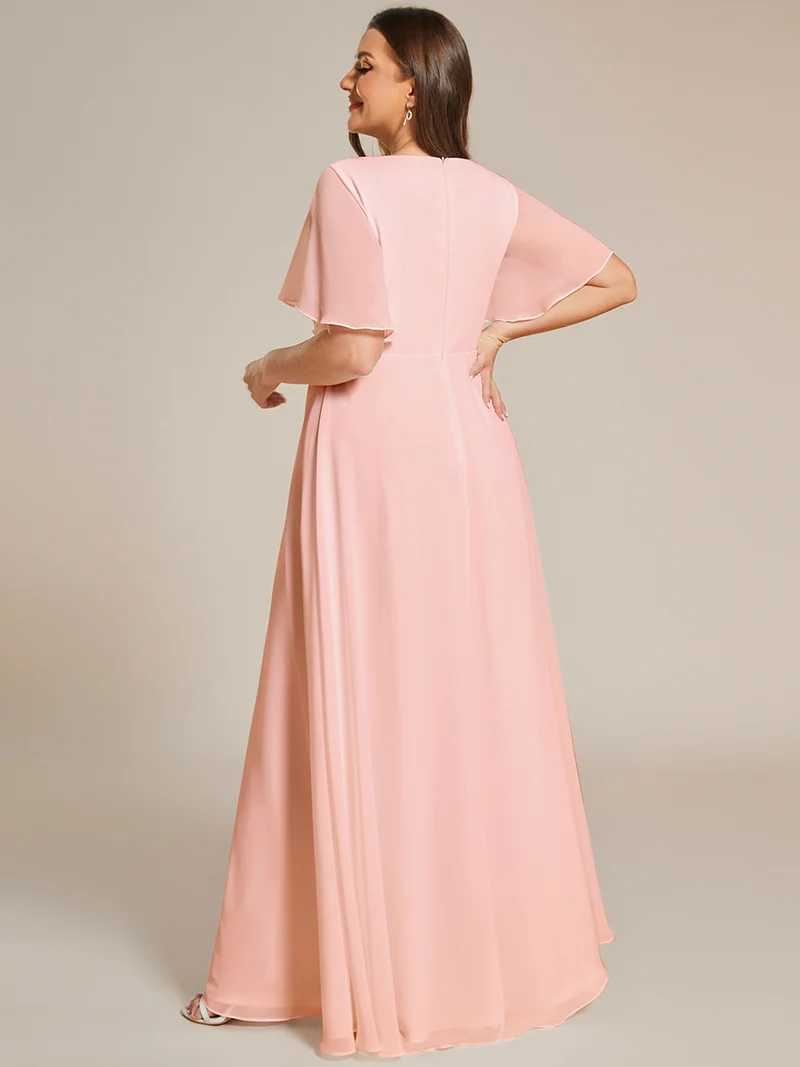 ever IVYROSE|Robe de soirée élégante en mousseline de soie avec manches flottantes