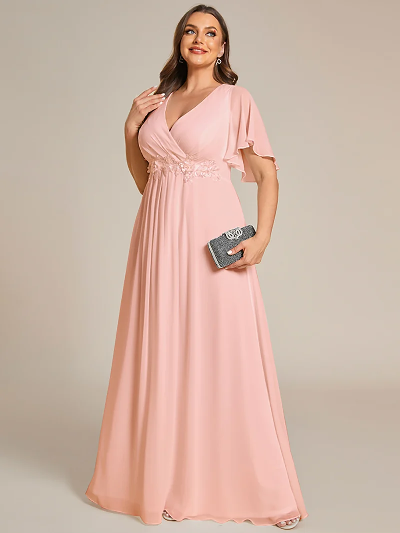 ever IVYROSE|Robe de soirée élégante en mousseline de soie avec manches flottantes