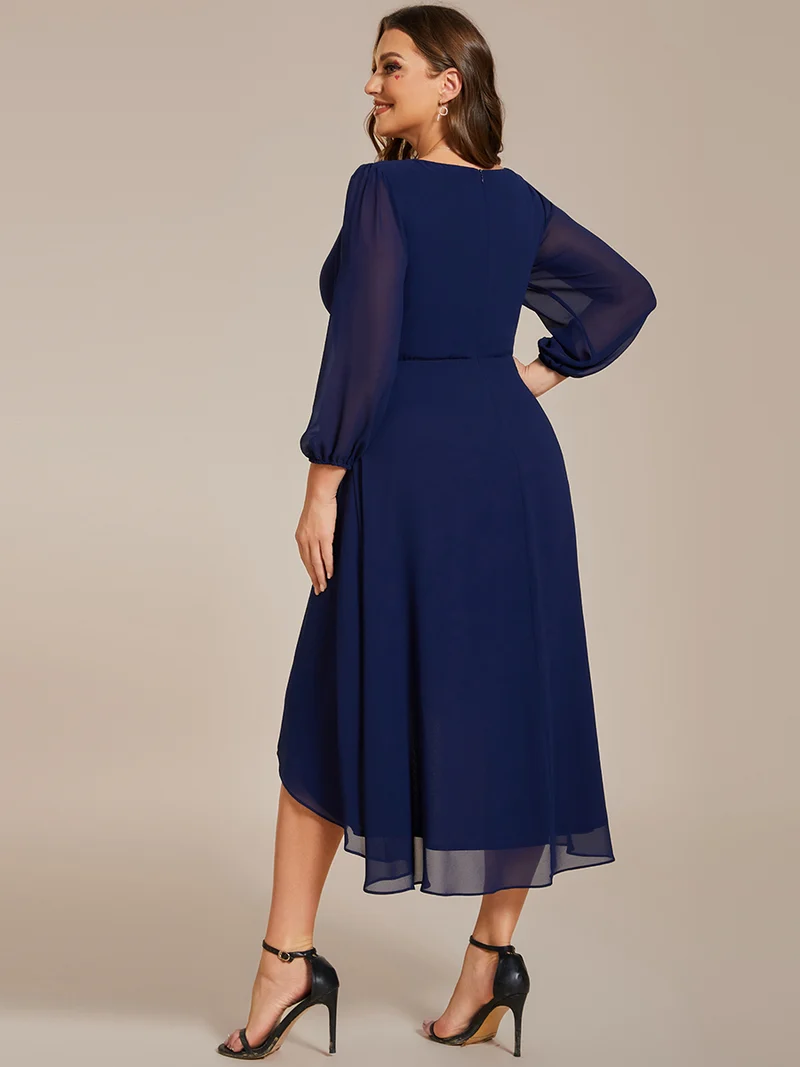 ever BRIAR|Robe invitée mariage midi en mousseline coupe portefeuille à manches longues