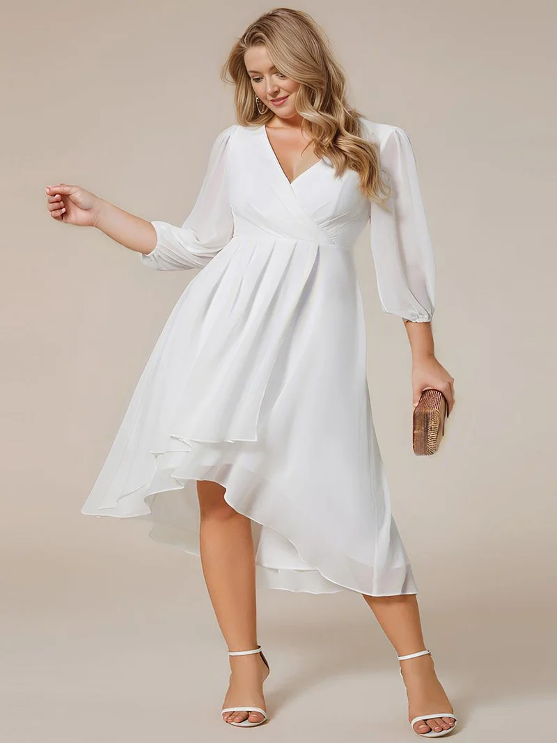 ever BRIAR|Robe invitée mariage midi en mousseline coupe portefeuille à manches longues