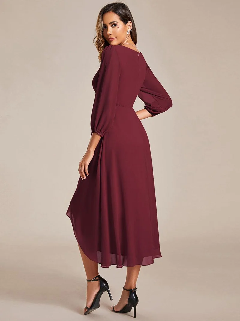 ever BRIAR|Robe invitée mariage midi en mousseline coupe portefeuille à manches longues