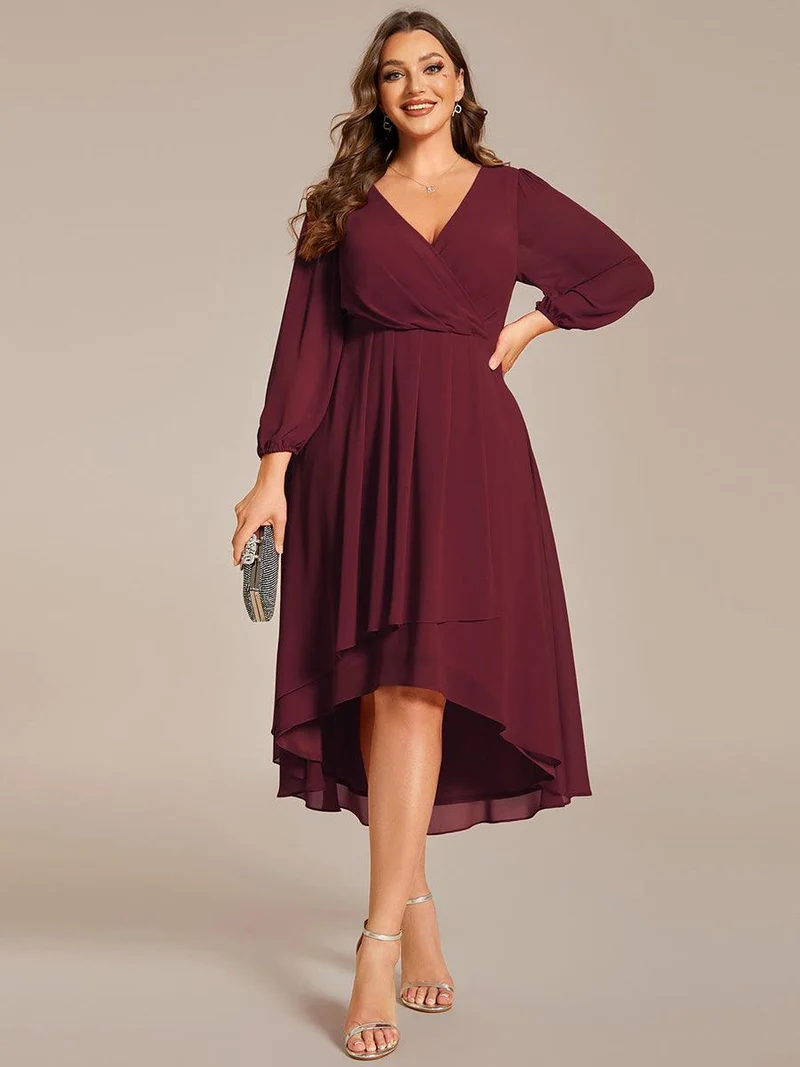 ever BRIAR|Robe invitée mariage midi en mousseline coupe portefeuille à manches longues