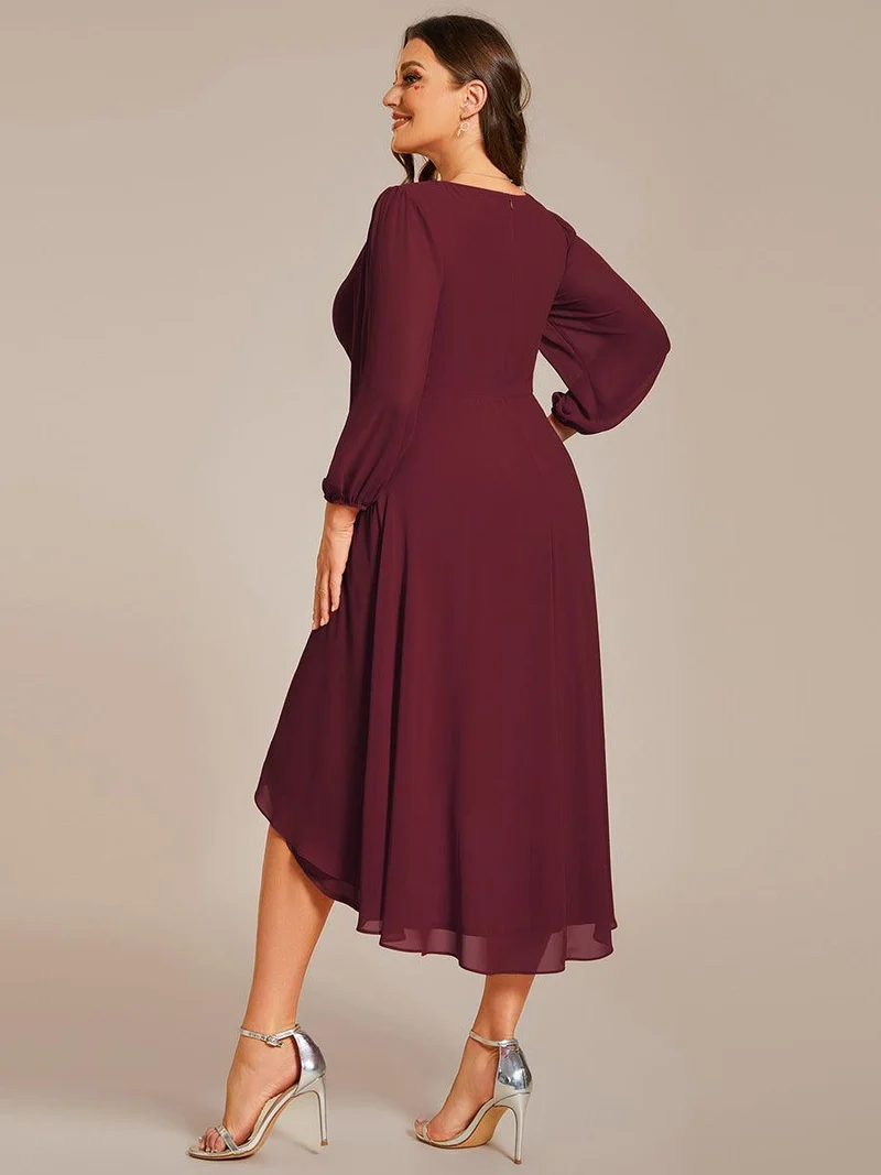 ever BRIAR|Robe invitée mariage midi en mousseline coupe portefeuille à manches longues