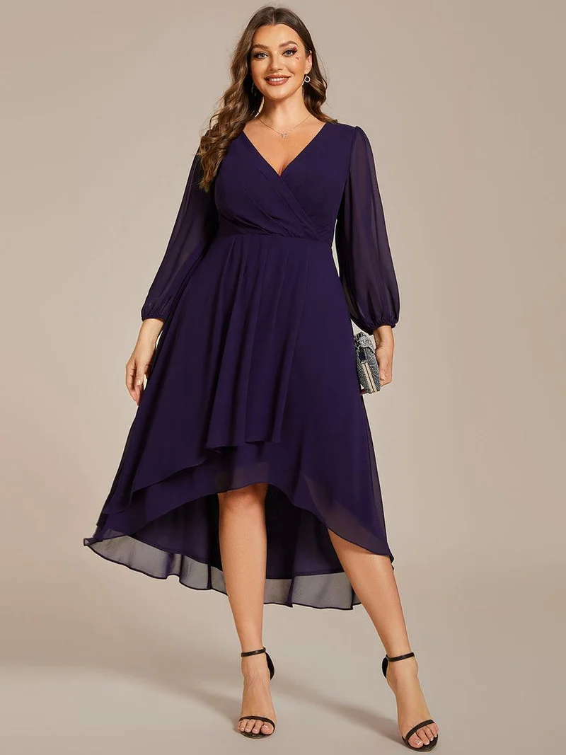 ever BRIAR|Robe invitée mariage midi en mousseline coupe portefeuille à manches longues