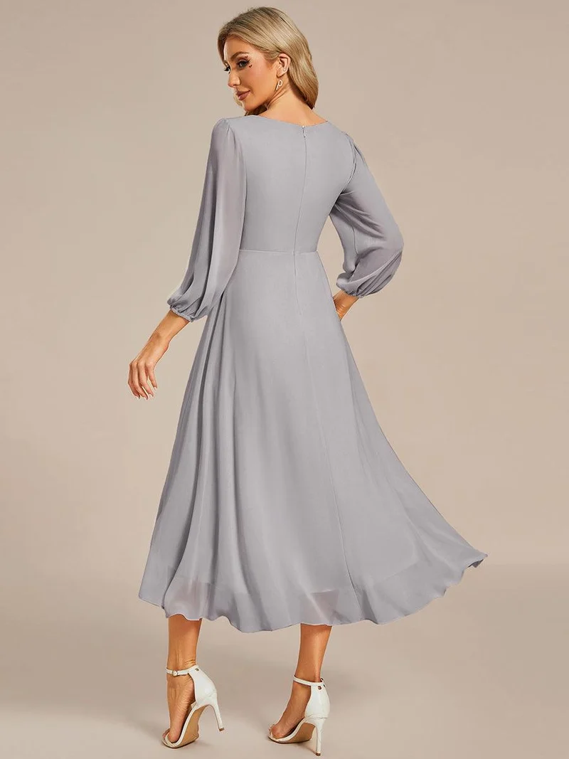 ever BRIAR|Robe invitée mariage midi en mousseline coupe portefeuille à manches longues