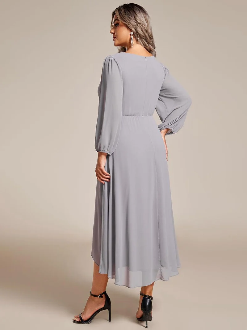 ever BRIAR|Robe invitée mariage midi en mousseline coupe portefeuille à manches longues