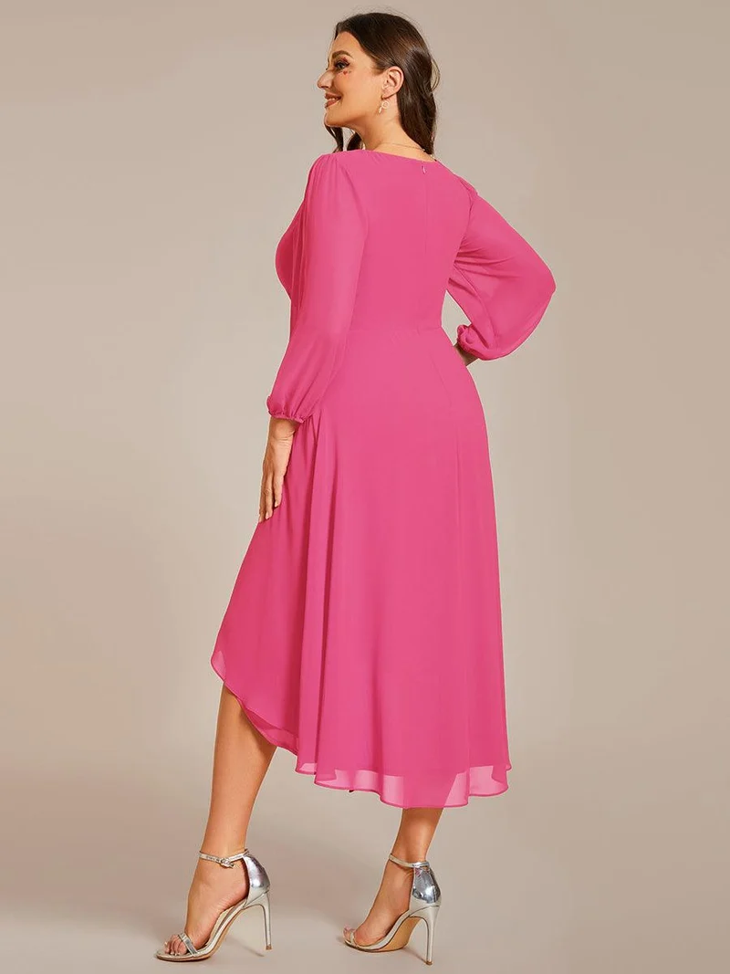 ever BRIAR|Robe invitée mariage midi en mousseline coupe portefeuille à manches longues