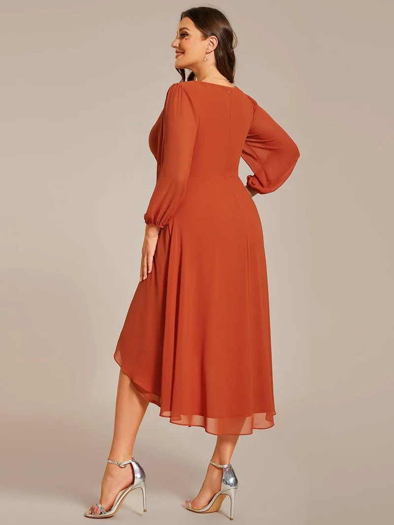 ever BRIAR|Robe invitée mariage midi en mousseline coupe portefeuille à manches longues