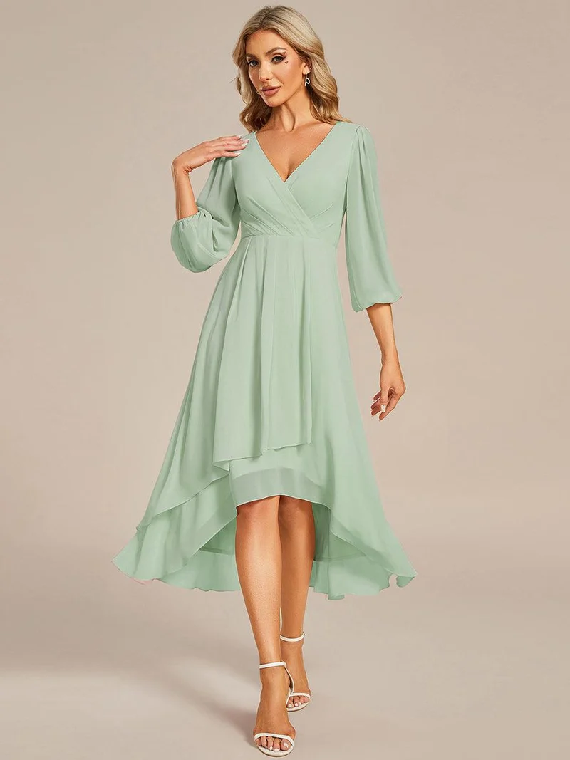 ever BRIAR|Robe invitée mariage midi en mousseline coupe portefeuille à manches longues