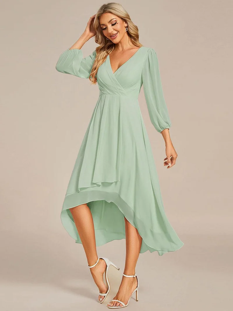 ever BRIAR|Robe invitée mariage midi en mousseline coupe portefeuille à manches longues