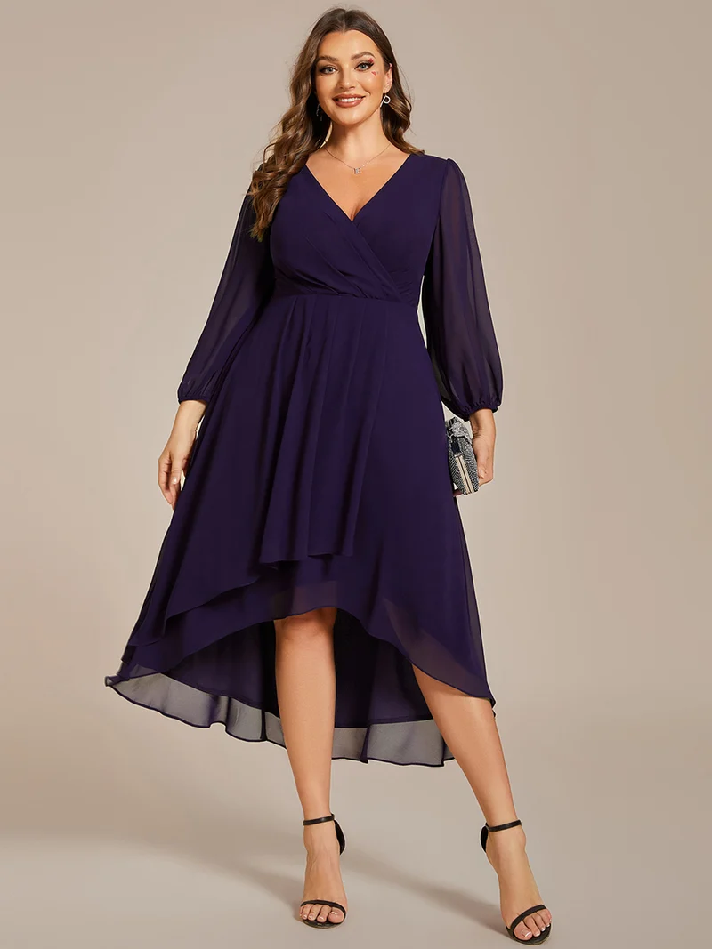 ever BRIAR|Robe invitée mariage midi en mousseline coupe portefeuille à manches longues