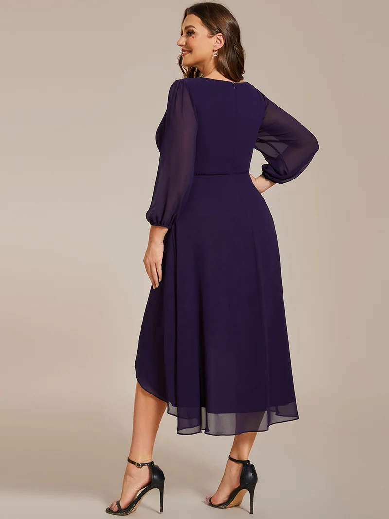 ever BRIAR|Robe invitée mariage midi en mousseline coupe portefeuille à manches longues