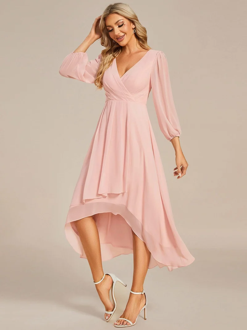 ever BRIAR|Robe invitée mariage midi en mousseline coupe portefeuille à manches longues