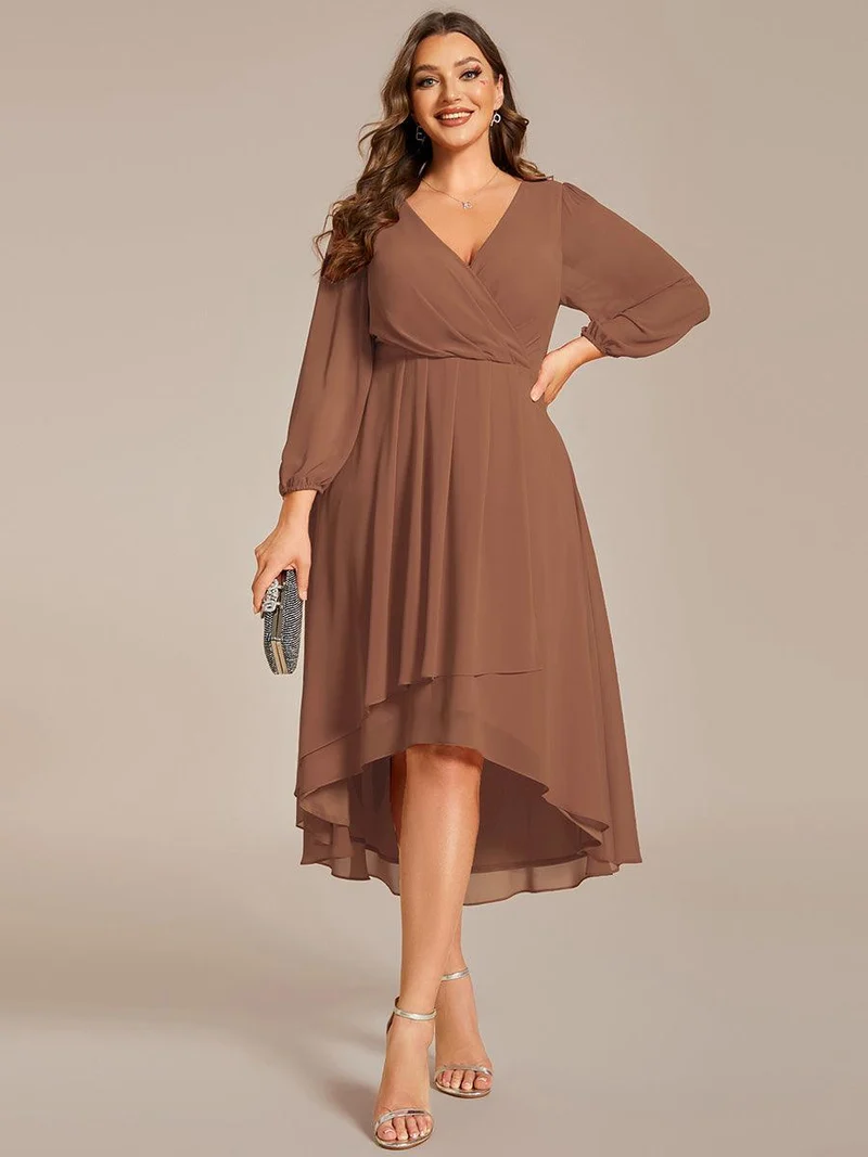 ever BRIAR|Robe invitée mariage midi en mousseline coupe portefeuille à manches longues