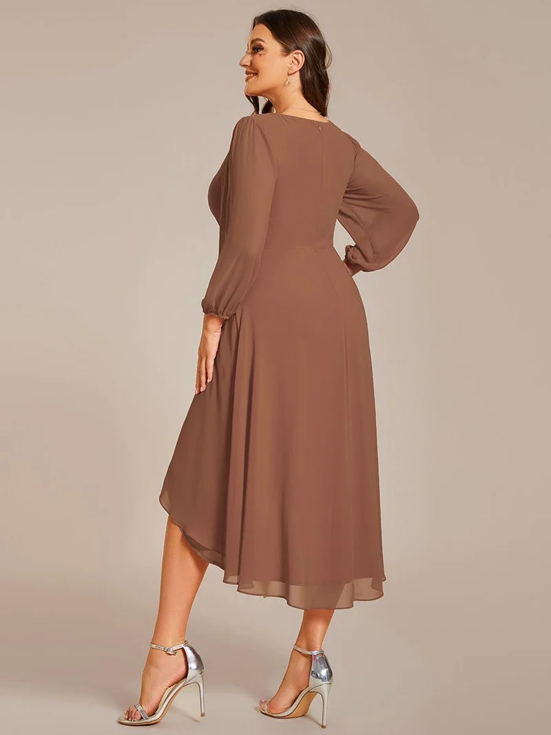 ever BRIAR|Robe invitée mariage midi en mousseline coupe portefeuille à manches longues
