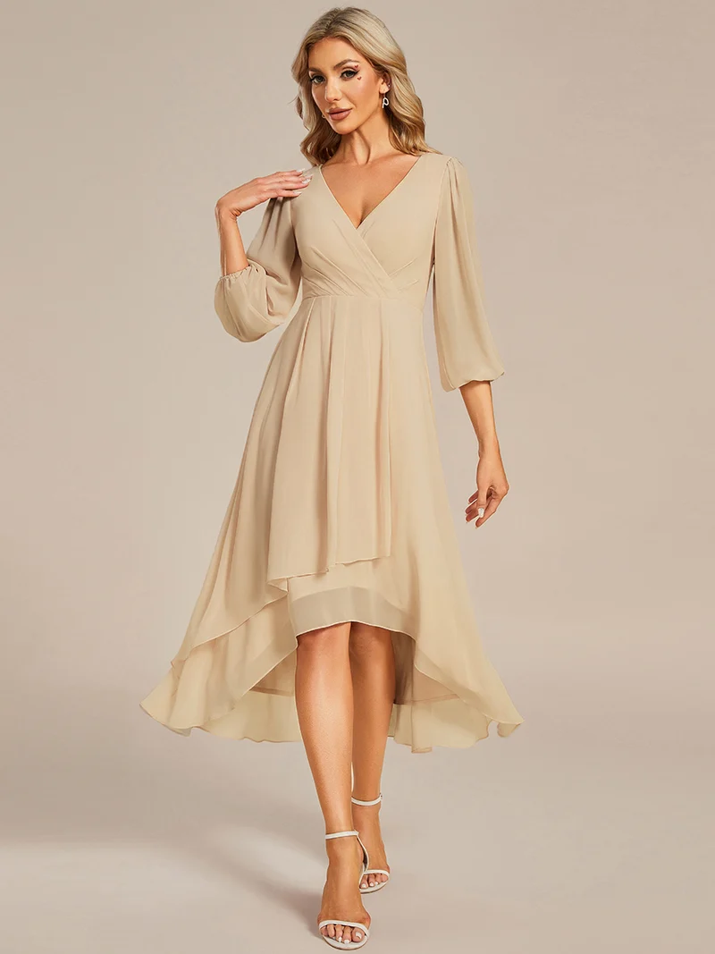 ever BRIAR|Robe invitée mariage midi en mousseline coupe portefeuille à manches longues