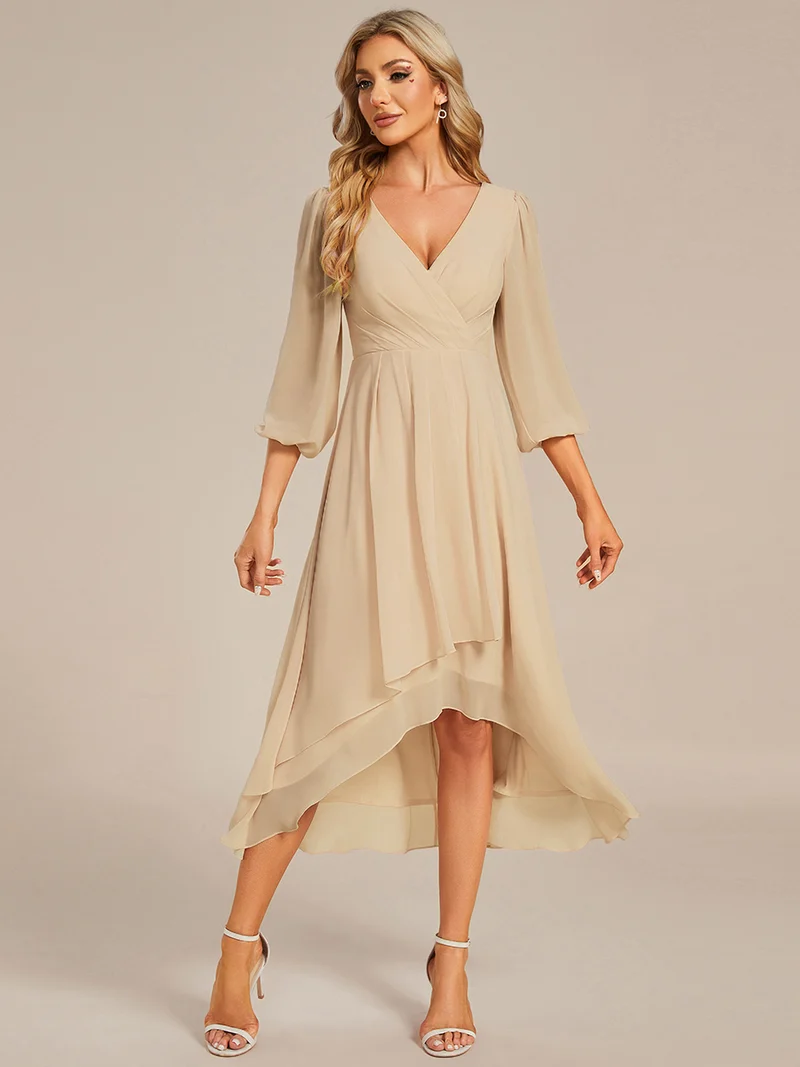 ever BRIAR|Robe invitée mariage midi en mousseline coupe portefeuille à manches longues