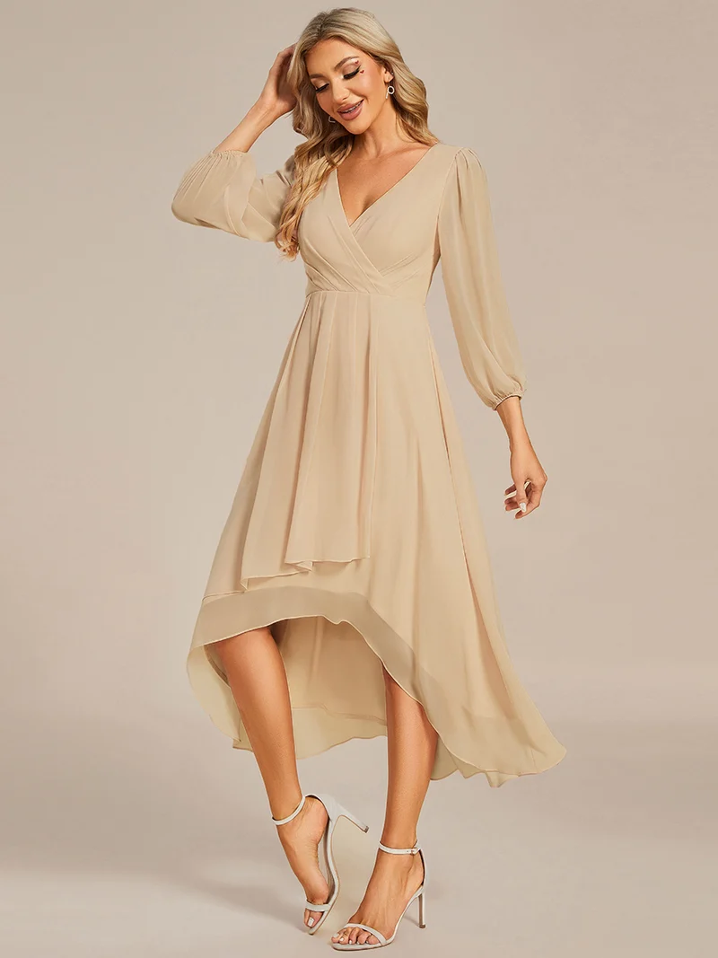 ever BRIAR|Robe invitée mariage midi en mousseline coupe portefeuille à manches longues