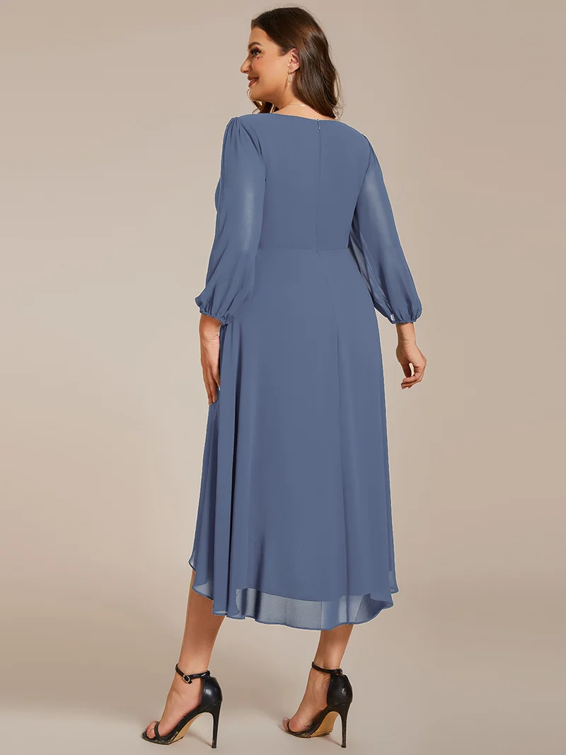 ever BRIAR|Robe invitée mariage midi en mousseline coupe portefeuille à manches longues